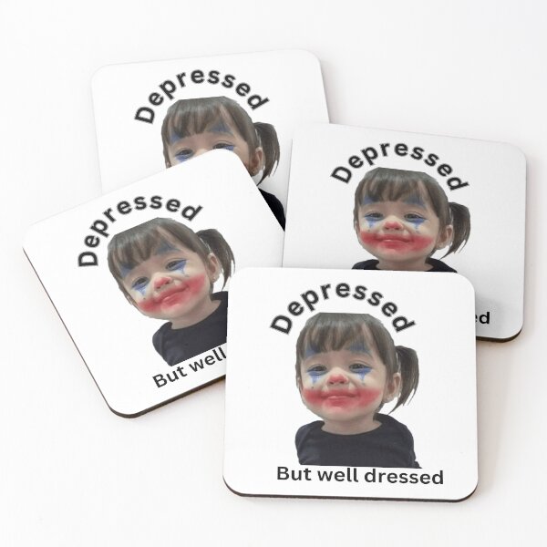 Artikelvorschau, Deprimiert, aber gut gekleidet | Mädchen im Clown-Make-up entworfen und verkauft von ConstoStore.