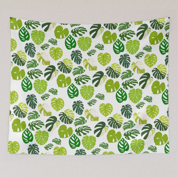 Item preview, Monstera Tropical Plant Leaves Background Pattern Lime Emerald Jade Pea Green designed and sold by Sarcastic Narwhal.
