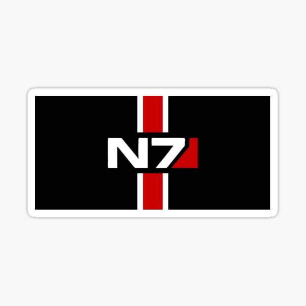Vista previa del artículo con la obra «Logo N7 con raya videojuegos Mass Effect», diseñado y vendido por CSDesignandGift.