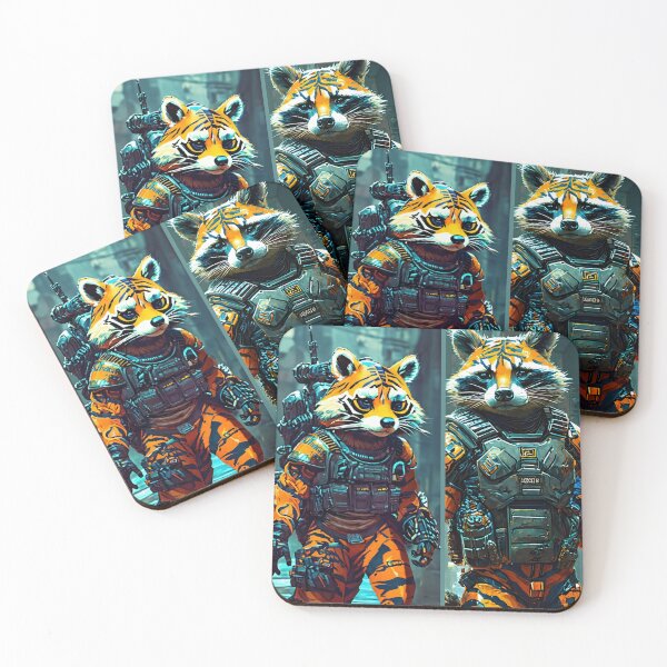 Item preview, Futuristic apocalypse raccoons designed and sold by Astralia.