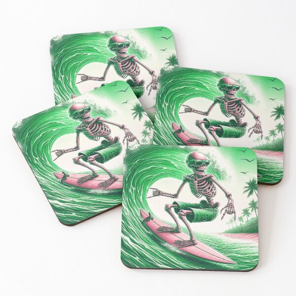 Item preview, Skeleton surfingin the sea designed and sold by FikirSanat.