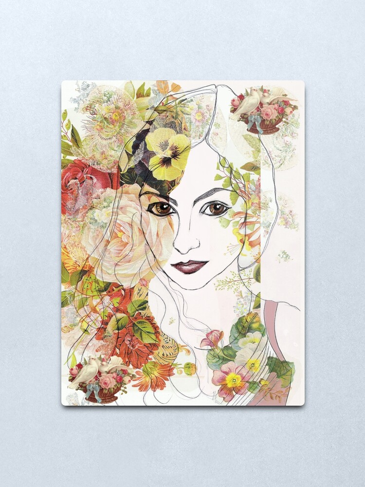 Alternate view of Lady of the Flowers Metal Print