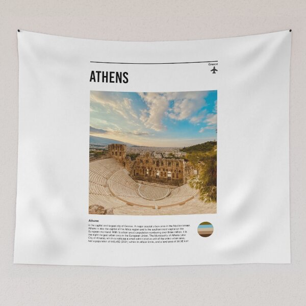 Item preview, Visit Athens (minimal travel poster) designed and sold by RabbitK.