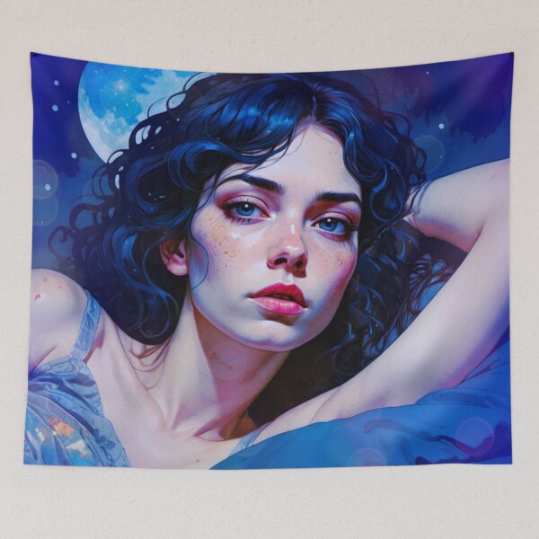 Item preview, Moonlit Intimacy: A Beautiful Woman's Dreamy Gaze designed and sold by Sanctum Icons.
