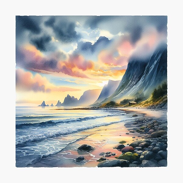 Item preview, Watercolor shoreline designed and sold by Thedigital91.