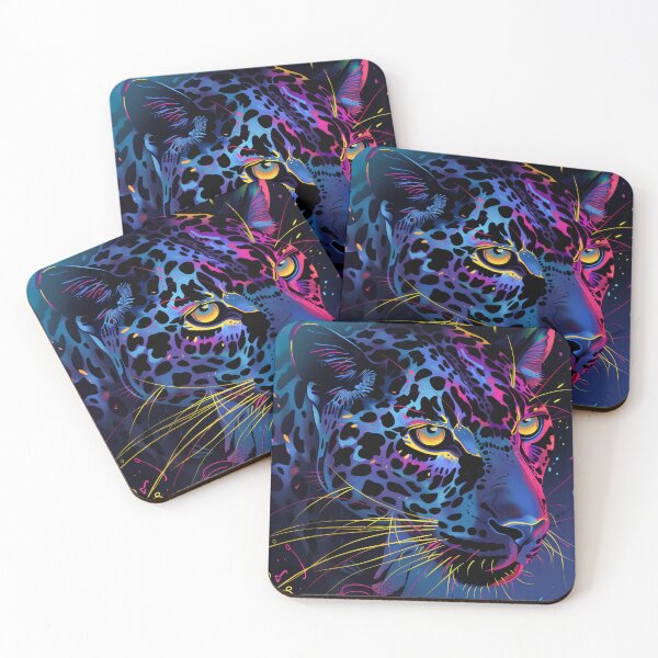 Item preview, Neon Leopard Hunting designed and sold by AM-Fine-Designs.
