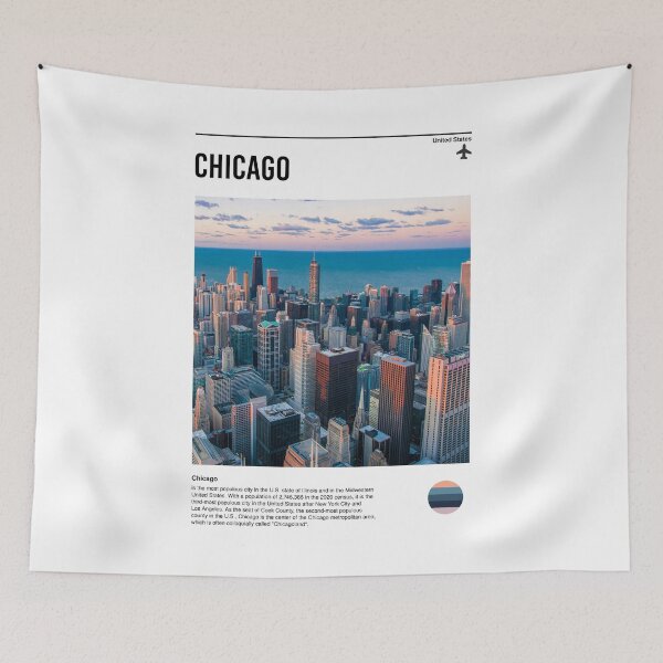 Item preview, Visit Chicago (minimal travel poster) designed and sold by RabbitK.