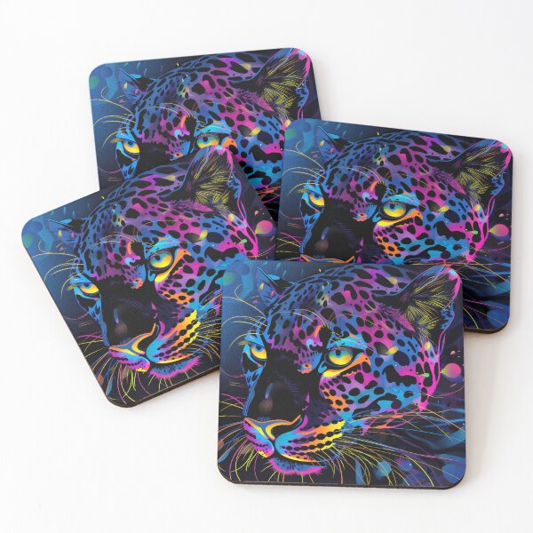 Item preview, Neon Leopard Hunting designed and sold by AM-Fine-Designs.