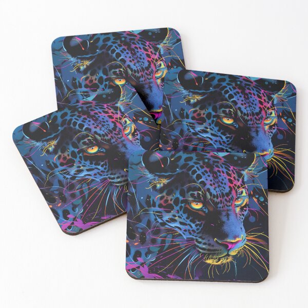 Item preview, Neon Leopard Hunting designed and sold by AM-Fine-Designs.