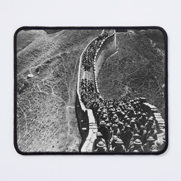 Item preview, WW2 - Chinese Conscript Infantry Being Marched Along the Great Wall - China 1937 designed and sold by TheHappyK.