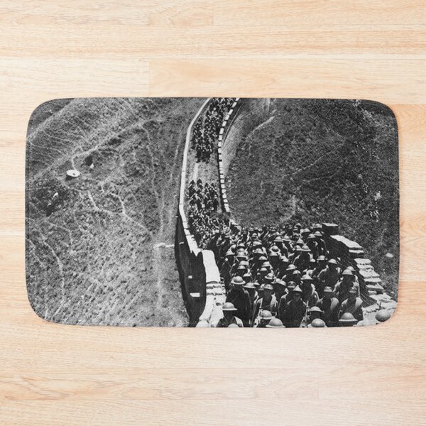 Item preview, WW2 - Chinese Conscript Infantry Being Marched Along the Great Wall - China 1937 designed and sold by TheHappyK.