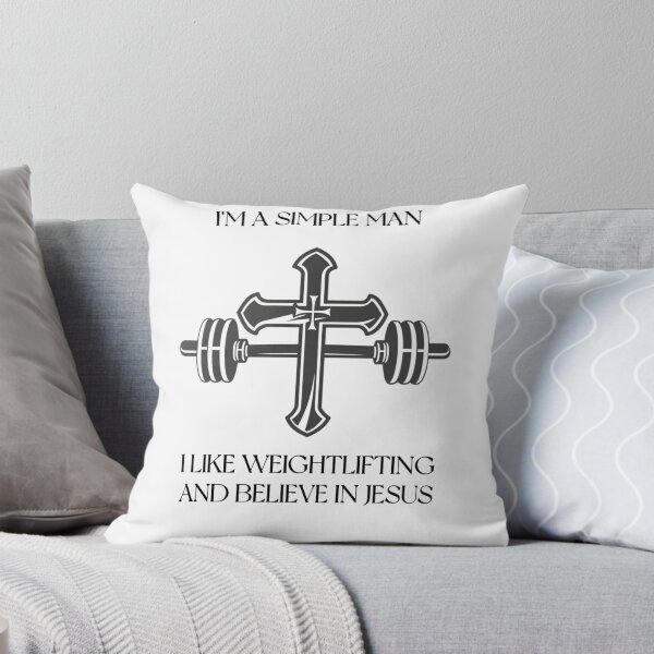 Item preview, I'm a simple man. I like weightlifting and belive in Jesus.  designed and sold by TreasuresByRie.