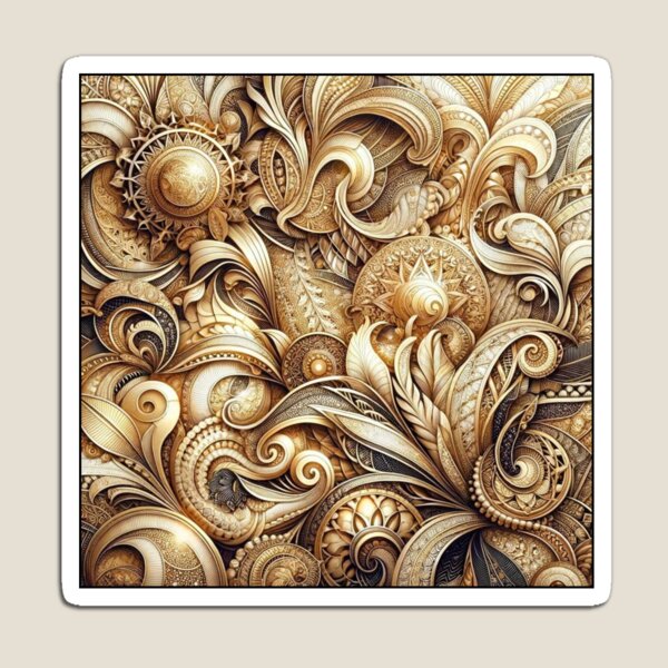 Artikelvorschau, Designstil Zentangles feine Linien goldener Farbton entworfen und verkauft von Blessinger77.
