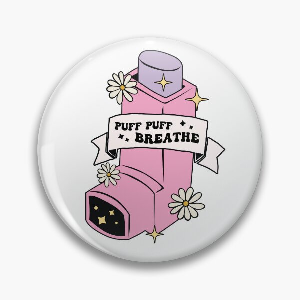 Item preview, Puff Puff Breathe Inhaler Asthma Sticker designed and sold by abrcreates.
