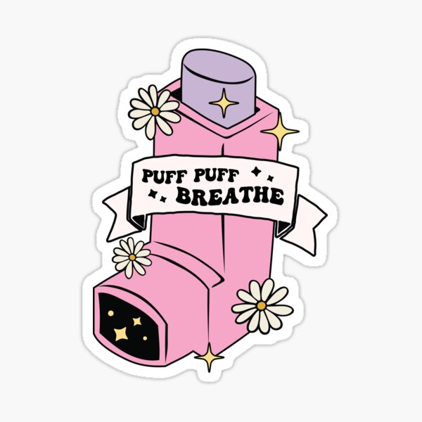 Item preview, Puff Puff Breathe Inhaler Asthma Sticker designed and sold by abrcreates.