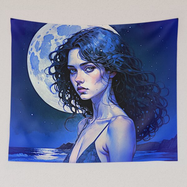 Item preview, Moonlit Serenity: Portrait of Radiant Beauty designed and sold by Sanctum Icons.