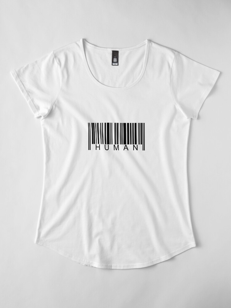 Alternate view of Human Barcode Premium Scoop T-Shirt