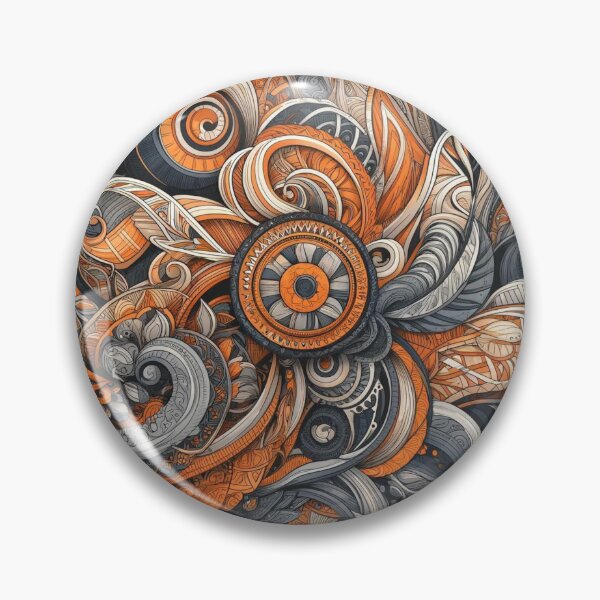 Artikelvorschau, Zentangles entwerfen feine Linien in Orange und Grau entworfen und verkauft von Blessinger77.