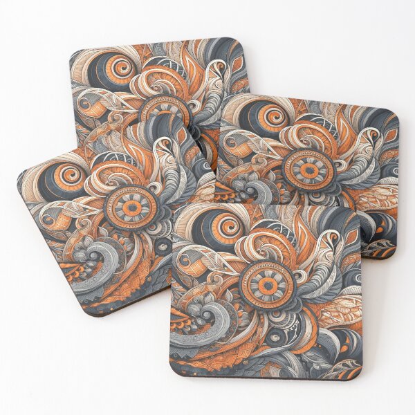 Item preview, Zentangles design fine lines orange and gray tint designed and sold by Blessinger77.