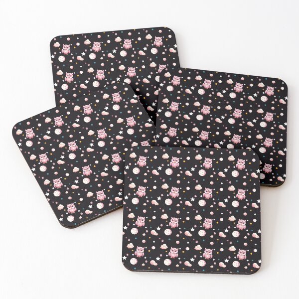 Item preview, Pink Owl Moonlight Pattern designed and sold by LyssasMindArt.