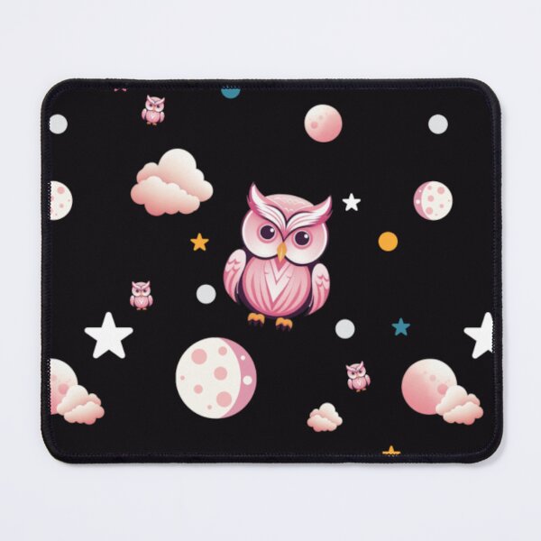 Item preview, Pink Owl Moonlight Pattern designed and sold by LyssasMindArt.