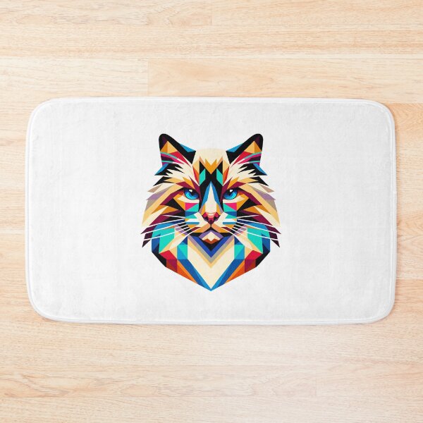 Item preview, Colorful Geometric Ragdoll: Artistic Cat Portrait designed and sold by Amanda-S-Olsen.