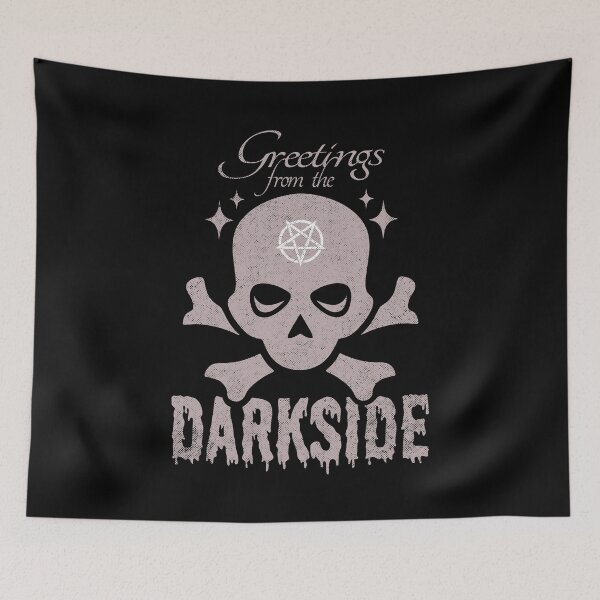 Item preview, Greetings From The Darkside Grunge Skull and Crossbones designed and sold by ObsidianDaz.