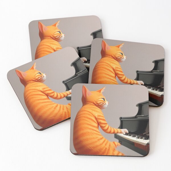 Item preview, Classic pianist orange cat designed and sold by Artbellachi.