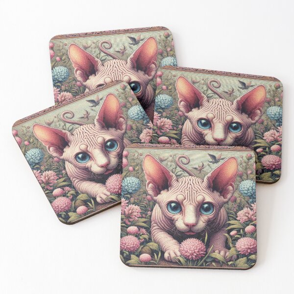 Item preview, Sphynx cat Exploring the Flower Garden designed and sold by Illuministique.