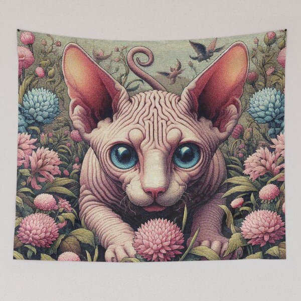 Item preview, Sphynx cat Exploring the Flower Garden designed and sold by Illuministique.