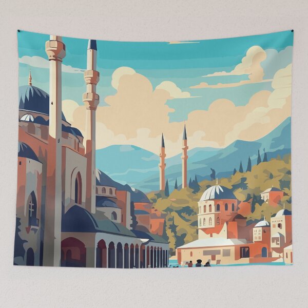 Item preview, Adana Turkey. Vintage Style Travel Poster. designed and sold by Lucy Goosy Art.