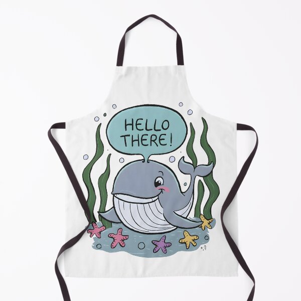 Item preview, HELLO THERE! Meet the Happy Whale in Blue & White designed and sold by SplashTastic.