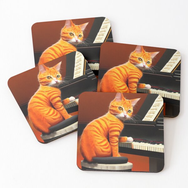 Item preview, Concert pianist orange cat designed and sold by Artbellachi.