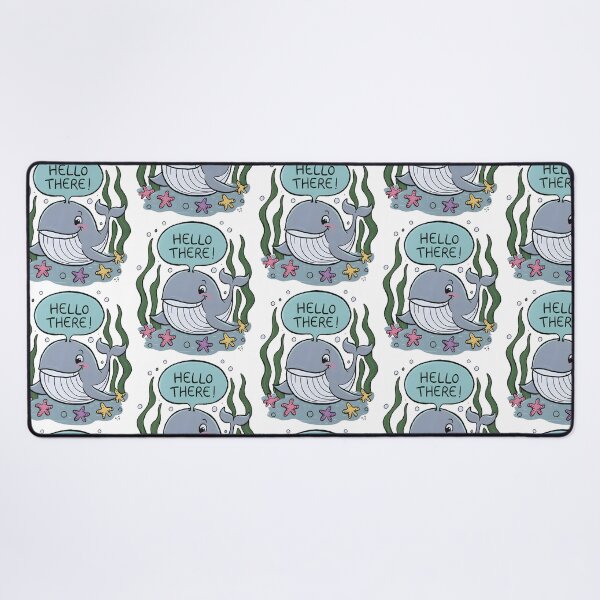 Item preview, HELLO THERE! Meet the Happy Whale in Blue & White designed and sold by SplashTastic.