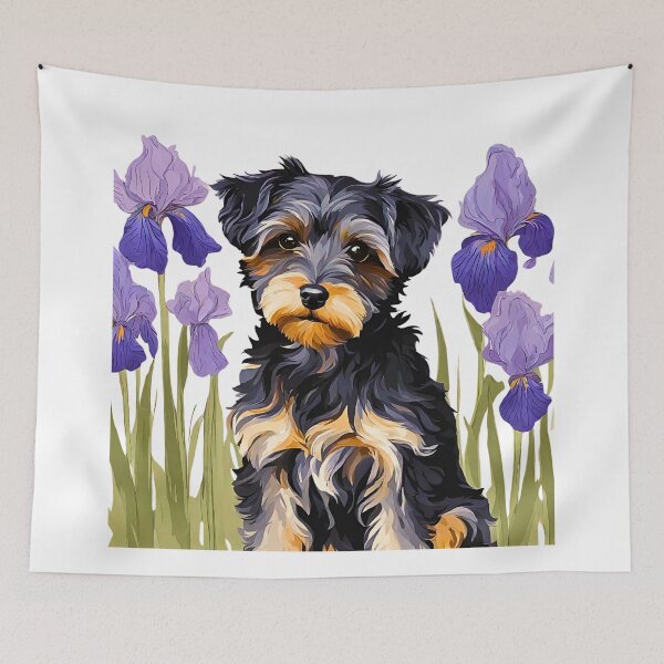 Item preview, Yorkipoo Amongst Irises designed and sold by Fredster1966.