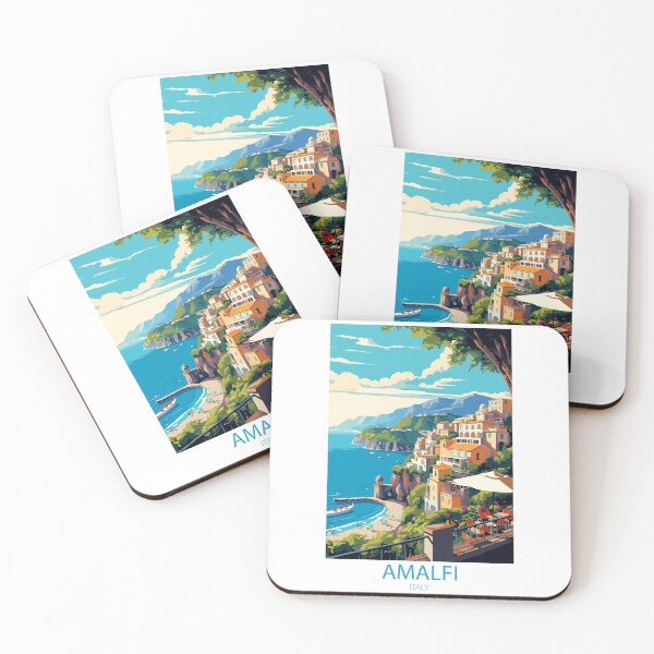 Item preview, Amalfi Italy. Vintage Style Travel Poster. designed and sold by Lucy Goosy Art.