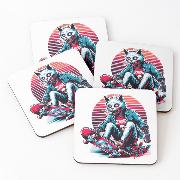 Item preview, Zombie Cat Skateboarder designed and sold by PeelZinc.
