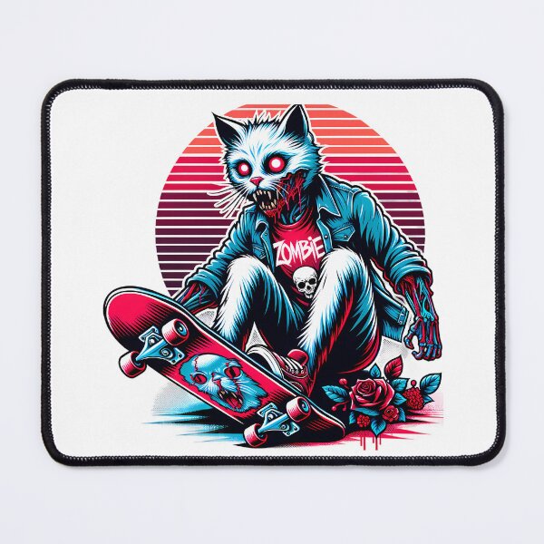 Item preview, Zombie Cat Skateboarder designed and sold by PeelZinc.
