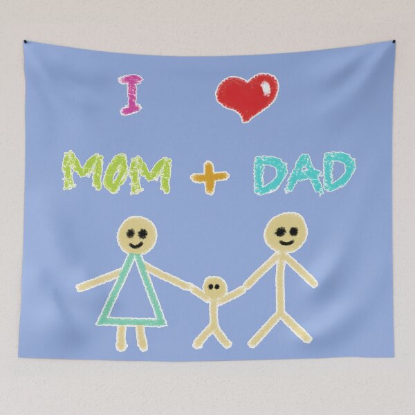 Item preview, I love mom and dad ( blue version) designed and sold by MegDexShop.