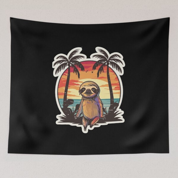 Item preview, My Spirit Animal is Sloth. Sloth on vacation,beach,palm trees. designed and sold by elnexshop.
