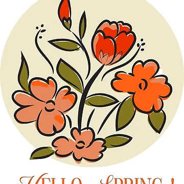 Artwork thumbnail, Hello Spring Sign by karyalangit