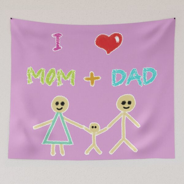 Item preview, I love mom and dad ( pink version) designed and sold by MegDexShop.
