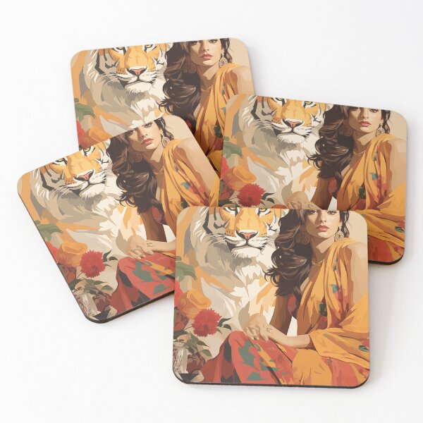 Item preview, indian woman with tiger designed and sold by Rockwpapart.