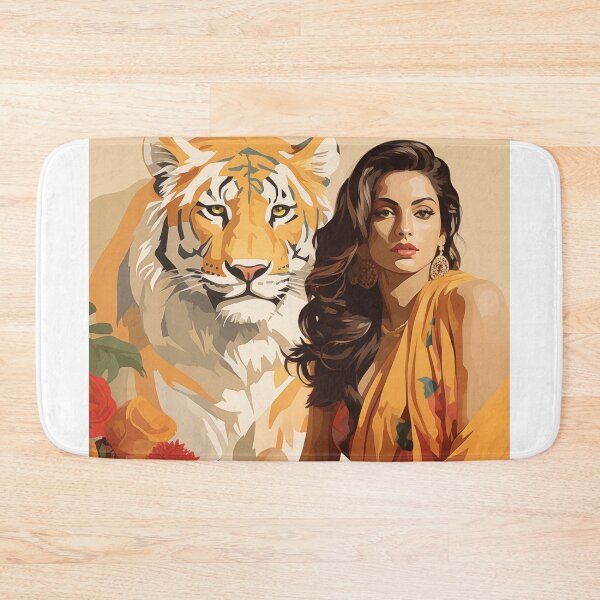 Item preview, indian woman with tiger designed and sold by Rockwpapart.