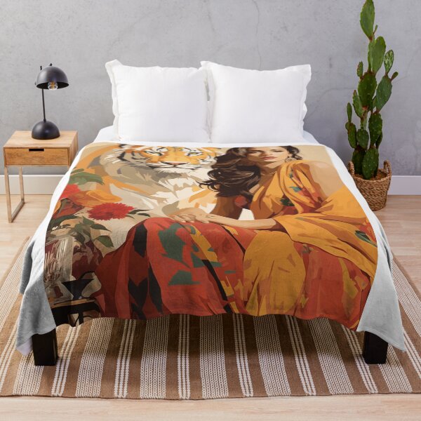 Item preview, indian woman with tiger designed and sold by Rockwpapart.