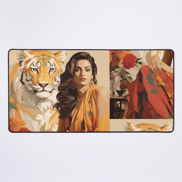 Item preview, indian woman with tiger designed and sold by Rockwpapart.