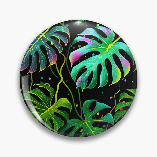 Aperçu de l'œuvre Feuilles de Monstera fluorescentes créée et vendue par MD2Graphics.