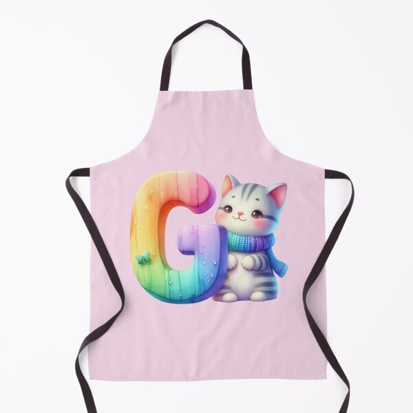 Item preview, Cute Cat Rainbow Letter G designed and sold by NettiesWallArt.