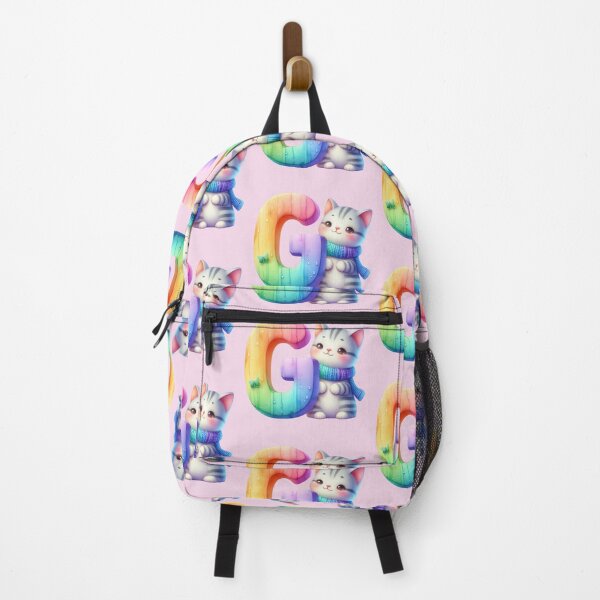 Item preview, Cute Cat Rainbow Letter G designed and sold by NettiesWallArt.