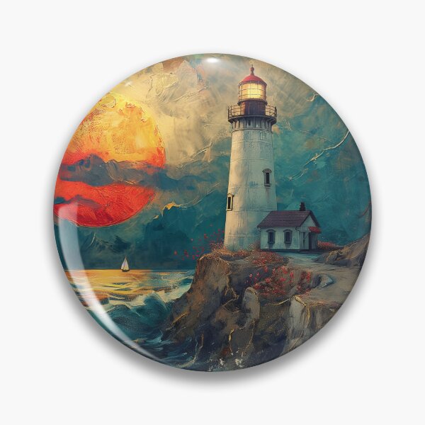 Item preview, ligh house with sunset designed and sold by Rockwpapart.